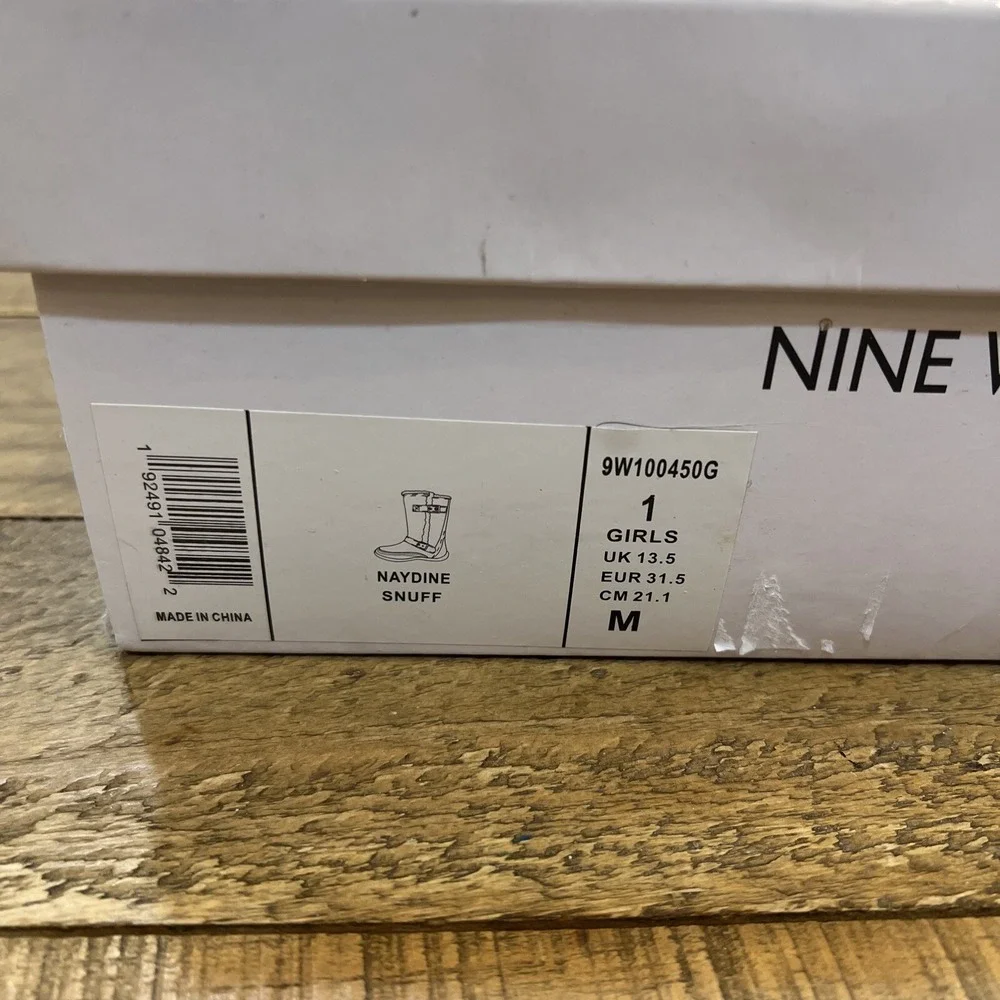 Girls Nine West Size 1  Brown Boots Brand New! Nadine Snuff. Winter Boots